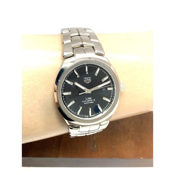 Tag Heuer Men's Watch WBC2110 Link Swiss Automatic Black Dial Silver Steel 40mm - Picture 10 of 13